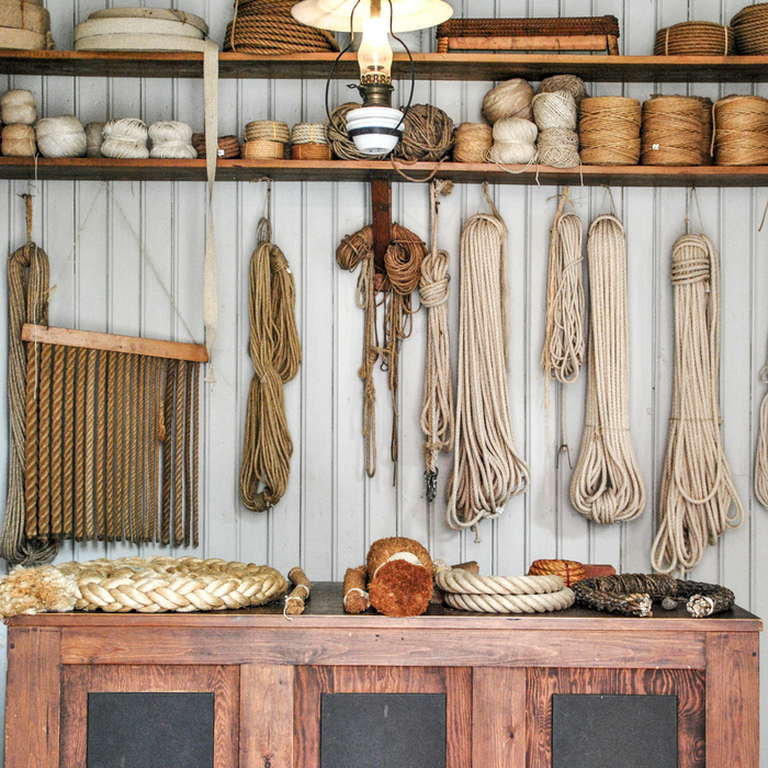 ropes organized on wall